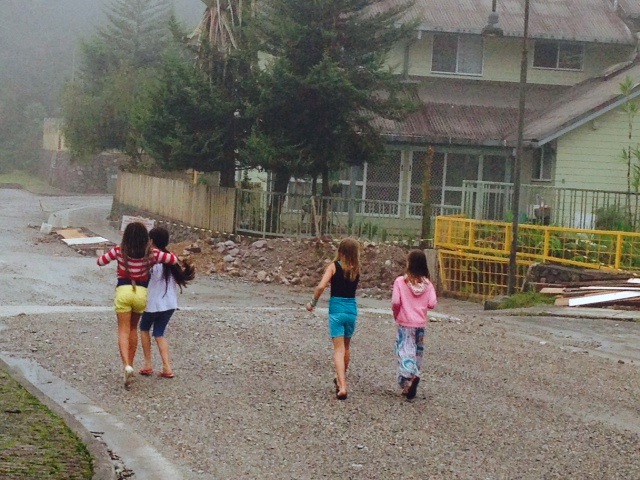 Kylee and her friends running around the neighborhood, footloose and fancy-free.