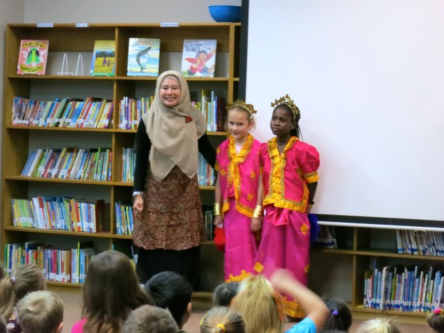 Kylee with her Tari Kipas instructor and one of her best friends, Paige.  