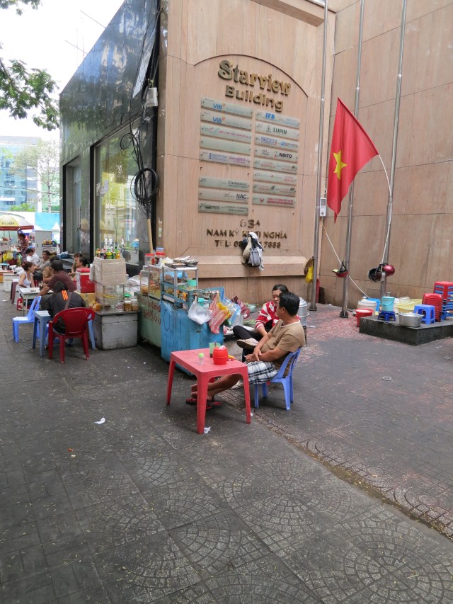 Street kitchens are an essential part of city life in Saigon.   They are everywhere!  