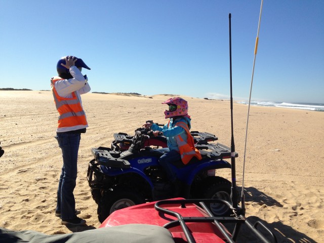Quad biking in Port Stephens.  Kylee and Ally were over the moon on this excursion because they were able to drive their own quads.  