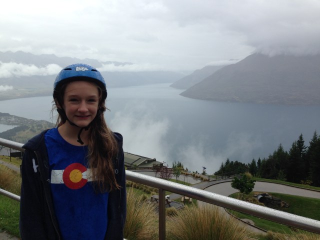 Ally looking forward to another trip down the alpine slide.