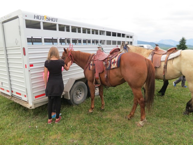 One of the highlights of our trip home was riding horses in the foothills of the Rockies. My Aunt Shellee, and two of her girls, Kari and Brandi, organized a day of horseback riding, ATV riding, and a Dutch Oven lunch (bliss times two) at their ranch in Mountain View (aptly and perfectly named by the community's stunning views of the Rocky Mountains).