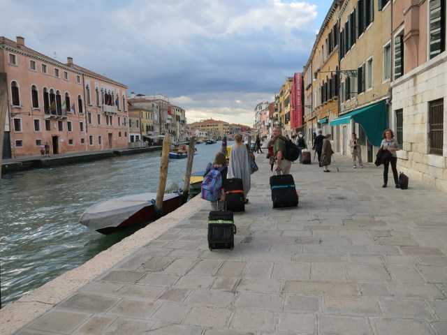 After getting off the shuttle, we had to walk up the canal for a few minutes before arriving at our hotel.